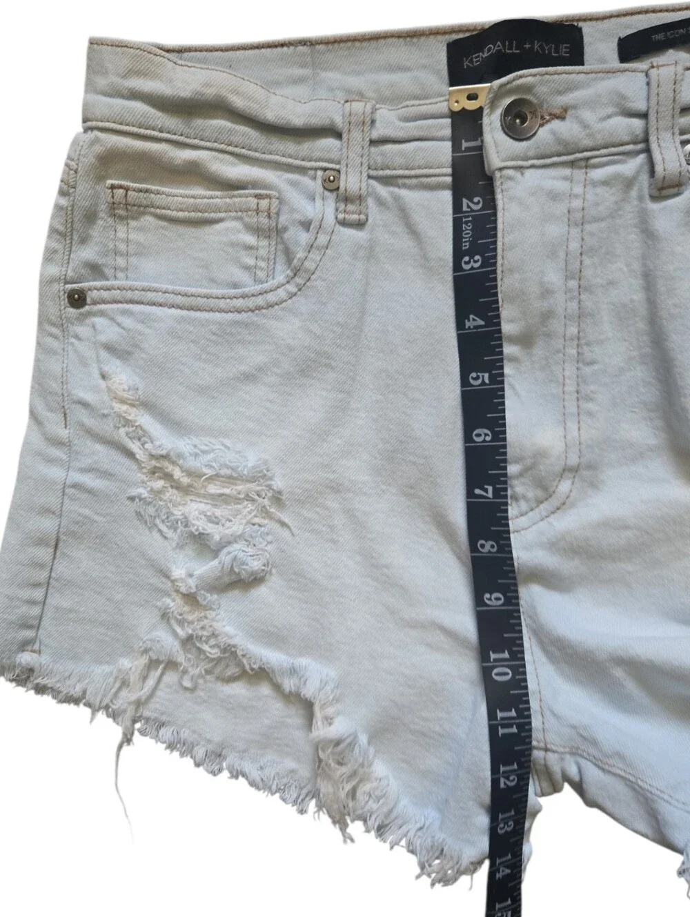 Kendall & Kylie Light White Ripped Denim Cutoff Shorts 9/29